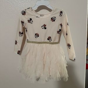 Toddler Minnie Mouse tulle dress in cream